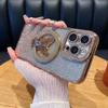 Adecuado para Iphone17 Diamante de Imitación Brillo Mariposa Soporte Funda para Teléfono Móvil Magnética Apple 16Pro Cubierta Protectora Anticaídas I15