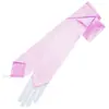 Guantes largos de satén microelásticos de color liso 1920 Retro europeo y americano fiesta ópera baile nupcial boda accesorios guantes