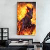 Pintura Decorativa de Alta Definición de Llama Única Caballo Marrón para Sala de Estar Mural de Pared de Fondo de Sofá Pintura Colgante Horizontal para Dormitorio junto a la Cama