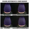 Peluca de Cosplay Titan Raven de Alta Calidad para Mujer Pelo Morado Corto Liso Peluca Oscura de Chica Mágica para Disfrazar Venta al por Mayor