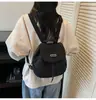 Mochila Casual de Moda Versátil para Mujer, Estilo Nuevo 2026, Personalizada, Todas las Estaciones, Simple, Bloques de Color con Letras, Cordón