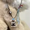 ¡¡¡Súper lindo!!! Collar Colgante Perro Globo M&M Rojo para Mujer, Nuevo Accesorio de Cadena para Suéter de Alta Gama Otoño e Invierno 2025