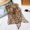 Lenço de seda leve e respirável para mulheres, lenço longo estreito, moderno e versátil, elegante e estiloso, lenço de gaze de verão, pequeno lenço de pescoço