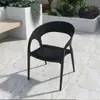 Cadeira Plástica de Exterior Cadeira com Encosto Estilo Rattan Cadeira para Pátio Externo Jardim Villa Cadeira com Encosto Plástico Espessado Cadeira para Loja de Bubble Tea