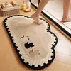Tapete de Chão para Banheiro de Desenho Animado Anime, Resistente ao Desgaste, Antiderrapante, Absorvente de Água, Secagem Rápida, Tapete de Terra de Diatomáceas para Vaso Sanitário