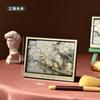 Ímã de geladeira com adesivo de moldura de foto de madeira multicamadas, decoração de pintura a óleo criativa de desenho animado tridimensional, ímã de geladeira atacado