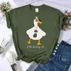 Gafas de Sol Diseño de Pato Bebiendo Camiseta de Mujer Verano Cómoda Camiseta Casual Cuello Redondo Ropa Hip-Hop Suave Manga Corta para Mujer