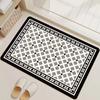 Alfombra antideslizante de baño de cuadros en blanco y negro estilo británico, alfombrilla absorbente de secado rápido para pies, resistente a las manchas de baño, fácil de cuidar, alfombrilla de suelo de tierra de diatomeas