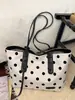 Bolsa de Mão Tendência Grande Capacidade para Mulheres 2026 Moda Coreana Versátil Bolsa de Ombro Estilosa de Alto Valor Bolsa Tote de Bolinhas