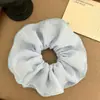Flor de Cabeza Grande Plegada Nueva de Principios de Primavera Francesa Rosa Azul Cuerda para el Pelo Baja Perezosa Bollo Anillo para el Pelo Intestino Delgado Grande