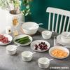 Cerámica de Jingdezhen Vajilla Japonesa Simple para el Hogar Tazón de Arroz Tazón para Sopa de Fideos Plato Fuente Set de Tazón y Plato Plato para Pescado