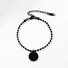 Material Redondo de Acero Inoxidable en Blanco Puede Ser Impreso a Color con Láser, Pulsera de Cadena de Bolas de Acero Inoxidable, Moda Europea y Americana, Simple y Elegante