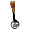 Cuchara de pie Osito, Cuchara Redonda de Fondo Redondo de Acero Inoxidable con Aspecto de Mango de Madera, Cuchara Pequeña para Sopa Infantil, Cuchara para Alimentar Bebés, Cuchara Redonda Estilo Japonés, Cuchara para Leche en Polvo