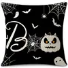 Funda de Almohada Halloween Calabaza Divertida Transfronteriza Amazon Estampado de Lino Funda Decorativa para Cojín de Sofá del Hogar