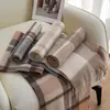 Cachecol de lã espessa xadrez clássico britânico para outono e inverno, unissex, com franjas, cachecol longo, aquecedor de pescoço, xale para casais