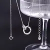 Colar de Corrente Mobius para Mulheres, Prata Esterlina S925, Luxo Leve, Nicho, Moda de Ponta, Corrente Interligada para Clavícula