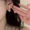 Aretes Cao Shi de circonita rosa amor 2023 nueva moda temperamento aretes de corazón espíritu antiguo aretes extraños