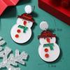 Europeo y Americano caricatura navideña mini muñeco de nieve árbol de Navidad Botas guantes copo de nieve taza de agua aretes acrílicos coloridos