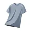 Estilo Novo de Verão Seda de Gelo Secagem Rápida Absorção de Suor Gola Redonda Manga Curta Masculina Esportiva Outdoor Malha Respirável Alta Qualidade Camiseta de Manga Curta
