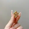 Exquisito Clip de Garra Mini Flor de Metal con Pedrería Pasador Pequeño Pasador de Princesa Clip Superior Clip para Flequillo Lateral Pasador