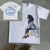 Moda Urbana Europea y Americana 2025 Calavera Marca de Tendencia Camiseta Nueva Estampada Gótica High Street Versátil Cuello Redondo