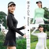 2025 Golf Feminino Primavera e Verão Protetor Solar Manga Longa Gola Alta Camiseta Feminina Camada Base Roupa Top Verão