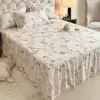 Faldón de Cama Grueso 100% Algodón Pieza Única Cálido Algodón Puro Cepillado Cubrecama 1.2m 1.5m Cama 1.8 Juego de Fundas para Colchón Otoño Invierno