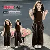 Conjunto de Verano para Niña 2026 Nuevo Elegante Chaleco Infantil Ropa de Verano Pantalones Jogger de Cuadros Conjunto de Dos Piezas Moderno