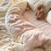Sábana de Algodón Puro de Doble Capa de Grado A para Maternidad e Infancia, Amigable con la Piel, para Dormitorio de Estudiantes, Cama Individual Infantil, Sábana Ajustable y Funda de Edredón