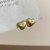 Pendientes de Corazón Cepillado de Circonita Moda Casual Versátiles Pendientes de Uso Diario Pendientes de Nicho de Lujo Ligero