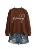 Amazon Ebay Estação Independente Casual e Confortável Feminino Estampa de Coração Grammy Simples Outono e Inverno Novo Moletom