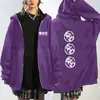 Sudadera con cremallera estampada con licencia oficial con estampado temático de gira mundial, estilo casual versátil unisex