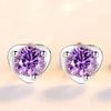 Pendientes pequeños de plata de ley s925 con forma de corazón rojo, elegantes, estilo coreano, sencillos y pequeños, con diseño de hada blanca y roja.
