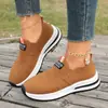 Zapatos Deportivos Casuales para Mujer, Estilo Nuevo, Sin Cordones, Suela Gruesa, Caña Baja, Talla Grande, Multicolores, Gamuza, Transfronterizos