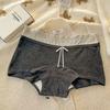 Calzoncillos Boxer Antibacterianos de 10A para Mujer, Tipo a Algodón Crudo Dos en Uno, Algodón Puro con Entrepierna Extendida de Cintura Media que Cubre la Cadera