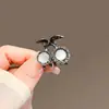 Presilha de Garra Mini Brilhante com Garra de Diamante Estilo Coreano, Piranha Pequena Delicada com Strass para Mechas, Presilha Lateral de Princesa para Mulheres com Pérolas