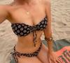 Bikini de Dos Piezas para Mujer con Estampado Hueco Sexy para Natación Transfronterizo Coreano