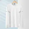 Camiseta de manga larga para hombre, capa interior de otoño para hombre, camiseta base elástica de corte holgado, camiseta estampada estilo coreano ins para hombre