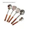 Cabo com grão de madeira panela de aço inoxidável espátula colher de sopa pá de fritar escorredor isolamento térmico utensílios de cozinha conjunto de cozinha para cozinhar