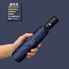 Paraguas Plegable Inverso Totalmente Automático para Hombres y Mujeres, Doble Propósito para Sol y Lluvia, Paraguas Sombrilla Doble Grande con Protección UV