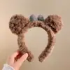 Diadema de Peluche con Orejas de Oso Pardo para Lavado Facial Dibujo Animado Lindo Gato Kt y Cachorro Pasador Diadema Linda para Niños y Mujeres
