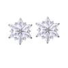 Pendientes de flores de diamante con temperamento de nicho transfronterizo, pendientes pequeños de circonita de estilo simple para mujer, al por mayor