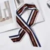 Lenço de Seda Estreito Estilo Europeu e Americano Chique Fita Estampada Lenço Veludo Fino Fashion Retrô Lenço Faixa de Cabelo Feminina Gravata Bolsa