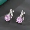 Amazon joyería transfronteriza temperamento moda cobre incrustado circonita de color clip para oreja tendencia pendientes todo a juego para mujer pendientes pendientes