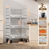 Estante de Almacenamiento para Snacks Estilo Vintage, Carrito Estrecho Multifuncional, Cesta de Cocina Multicapa para Frutas y Verduras, Estante de Almacenamiento Móvil