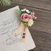 Ramillete de boda estilo Mori para la novia y el novio, flor de solapa para el padre y la madre, ojal para el padrino y la dama de honor, flor de bienvenida