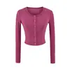 Chaqueta Cardigan de Manga Larga con Cuello Redondo Sexy de Puro Deseo Estilo Americano, Nueva Camiseta de Manga Larga Ajustada con Protección Solar de Botonadura Única para Principios de Otoño