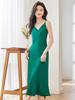 Vestido de alça em cetim francês Qigu Niang feminino de verão saia jacquard de acetato de alta qualidade emagrecimento temperamento cetim