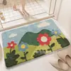 Tapete de chão dopamina em formato de fruta, falso cashmere, tapete de banheiro fofo, absorvente de água, antiderrapante, resistente à sujeira, adequado para o lado da cama do quarto