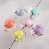 Acrílico 15MM Transparente Colorido Agujero Horizontal Grueso Corazón Abalorio DIY Hecho a Mano Cuentas Cadena de Teléfono Accesorios Piezas
